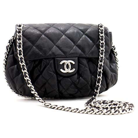 chanel bag with chain around it